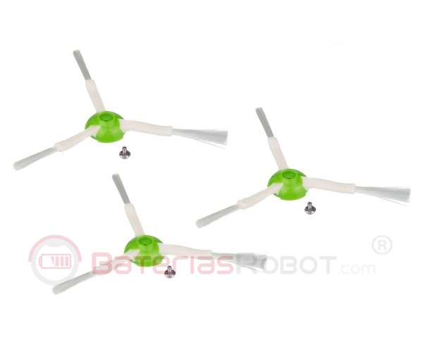 3 Cepillos laterales Roomba Serie e, Serie i, Serie j - (Compatible iRobot)